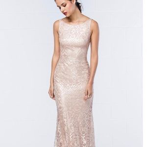 Wtoo 351 Talisa sequins long dress in latte